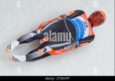 Felix Loch Aktion Viessmann Rodel Welt Cup in Igls, Oesterreich am 29.11.2015 Stockfoto