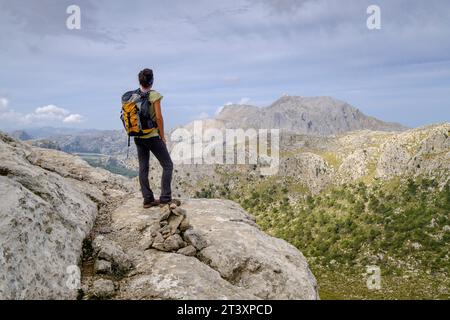 Puig Major, Punto más elevado de la Isla de Mallorca ,1445 Metros de altitud, Sierra de Tramuntana, Municipio de Escorca, Mallorca, Balearen, Spanien, Europa. Stockfoto