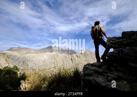 Puig Major, Punto más elevado de la Isla de Mallorca ,1445 Metros de altitud, Sierra de Tramuntana, Municipio de Escorca, Mallorca, Balearen, Spanien, Europa. Stockfoto