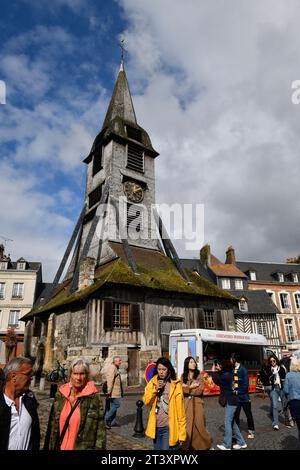 Honfleur Frankreich, Glockenturm der Kirche St. Katharina. Französisch, Normandie, 2023 Stockfoto