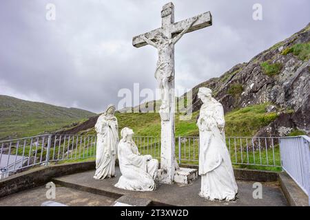 Christ the King Shrine, Healy Pass (R574) auf der Halbinsel Beara, Irland, Vereinigtes Königreich. Stockfoto