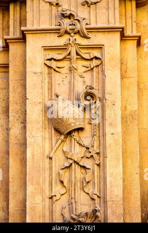 Architektonisches Merkmal des Bischofspalastes in Murcia, Spanien Stockfoto