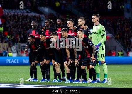 Leverkusen, BayArena, 26.10.23: Teamphoto Leverkusen vor dem Europa League Spiel Bayer 04 Leverkusen gegen Qarabag Agdam. Stockfoto