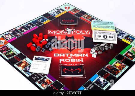 Monopoly Batman and Robin Collectors Edition des beliebten Brettspiels Stockfoto