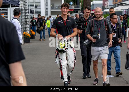 Mexiko-Stadt, Mexiko, 27. Oktober 2023, Oliver Bearman nahm an der Aufbaurunde 20 der Formel-1-Meisterschaft 2023 Teil. Quelle: Michael Potts/Alamy Live News Stockfoto