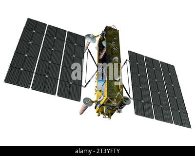 GLONASS-K2 moderner Navigationssatellit isoliert. 3D-Rendering Stockfoto