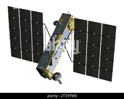 GLONASS-K2 moderner Navigationssatellit isoliert. 3D-Rendering Stockfoto