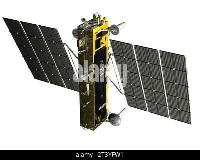 GLONASS-K2 moderner Navigationssatellit isoliert. 3D-Rendering Stockfoto