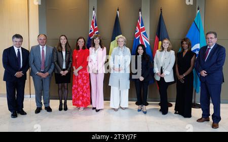 Melbourne, Australien. Oktober 2023. Die Abbildung zeigt ein Gruppenbild nach einem Treffen über „weibliche Unternehmensführer, die weltweit gehen“ während der belgischen Wirtschaftsmission im Commonwealth of Australia, Freitag, den 27. Oktober 2023 in Melbourne. Eine belgische Delegation befindet sich vom 19. Bis 28. Oktober 2023 auf einer zehntägigen Wirtschaftsmission in Australien. BELGA FOTO BENOIT DOPPAGNE Credit: Belga News Agency/Alamy Live News Stockfoto