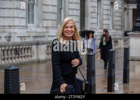 London, England, Großbritannien. Oktober 2023. Die US-Botschafterin in den Vereinigten Staaten KingdomÂ JANE HARTLEY verlässt das Kabinett. (Kreditbild: © Tayfun Salci/ZUMA Press Wire) NUR REDAKTIONELLE VERWENDUNG! Nicht für kommerzielle ZWECKE! Stockfoto