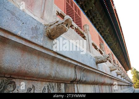 PEKING - 22. DEZEMBER: Die traditionelle chinesische Landschaftsarchitektur im Kaiserlichen Ahnentempel, 22. Dezember 2013, Peking, China. Stockfoto