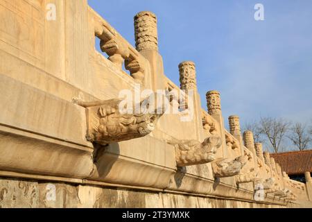 PEKING - 22. DEZEMBER: Die traditionelle chinesische Landschaftsarchitektur im Kaiserlichen Ahnentempel, 22. Dezember 2013, Peking, China. Stockfoto