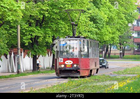 Schlesisches Interurban-Straßenbahnsystem, Polen, Tramwaje Konurbacji Stockfoto