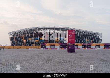Doha, Katar - 10. Dezember 2022: Das Stadion 974, früher Ras Abu Aboud Stadium, ist ein Fußballstadion, das in Doha, Katar, für die 202er Jahre gebaut wurde Stockfoto