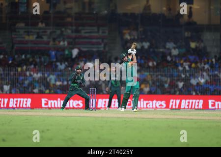 Chennai, Indien. Oktober 2023. ICC Männer Cricket World Cup INDIEN 2023: PAKISTAN gegen SÜDAFRIKA: 26. SPIEL DER ICC im MAC Stadium Chennai. Quelle: Seshadri SUKUMAR/Alamy Live News Stockfoto