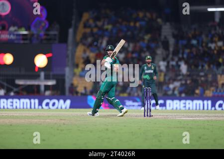 Chennai, Indien. Oktober 2023. ICC Männer Cricket World Cup INDIEN 2023: PAKISTAN gegen SÜDAFRIKA: 26. SPIEL DER ICC im MAC Stadium Chennai. Quelle: Seshadri SUKUMAR/Alamy Live News Stockfoto