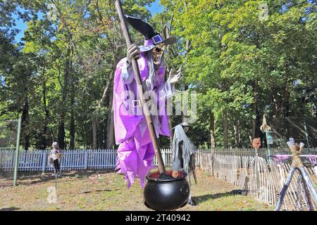 Halloween-Szene Long Island NY Stockfoto