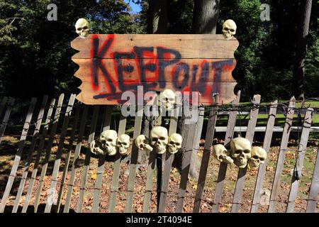 Halloween-Szene Long Island NY Stockfoto