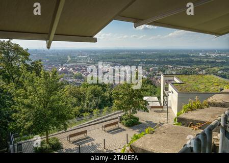 Panorama von Karlsruhe, Aussicht vom Restaurant anders auf dem Turmberg, Durlach, Baden-Württemberg, Deutschland *** Panorama von Karlsruhe, Blick vom Restaurant anders auf dem Turmberg, Durlach, Baden Württemberg, Deutschland Credit: Imago/Alamy Live News Stockfoto