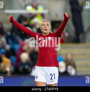 Oslo, Norwegen. Oktober 2023. Oslo, Norwegen, 27. Oktober 2023: Mimmi Lowfenius (21 Norwegen) wird während des Fußballspiels der UEFA Womens Nations League zwischen Norwegen und Frankreich im Ullevaal Stadium in Oslo, Norwegen, gesehen. (ANE Frosaker/SPP) Credit: SPP Sport Press Photo. /Alamy Live News Stockfoto