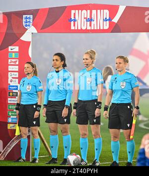 King Power Stadium, Leicester, Großbritannien. Oktober 2023. Womens Nations League International Football, England gegen Belgien; the Match Official Credit: Action Plus Sports/Alamy Live News Stockfoto