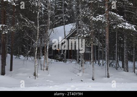 maison en laponie finlandaise Stockfoto