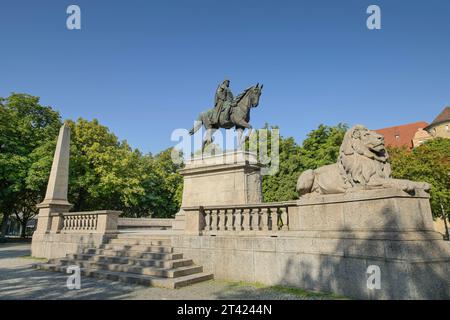 Reiterstatue von Kaiser Wilhelm I., Karlsplatz, Stuttgart, Baden-Württemberg, Deutschland Stockfoto