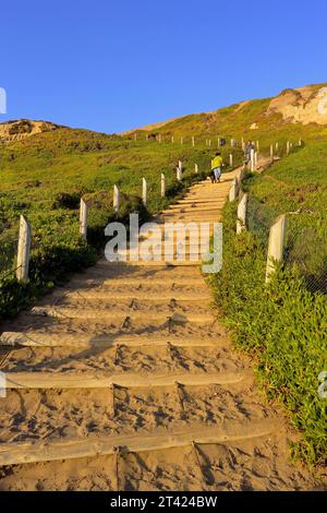 Der malerische Strand von Fort Funston am Skyline Blvd, San Francisco CA Stockfoto