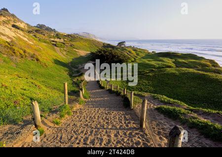 Der malerische Strand von Fort Funston am Skyline Blvd, San Francisco CA Stockfoto