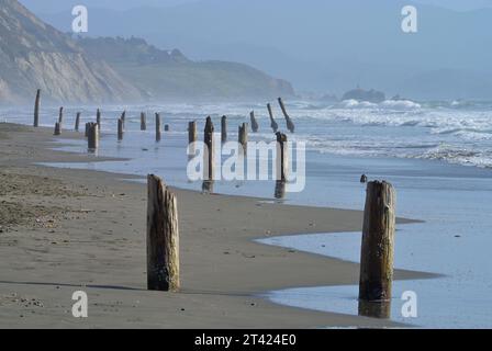 Der malerische Strand von Fort Funston am Skyline Blvd, San Francisco CA Stockfoto