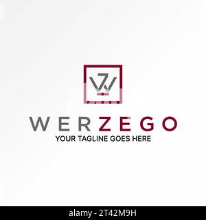 Logo Design Grafikkonzept kreatives abstraktes Premium-Vektormaterial einzigartiger Anfangsbuchstabe WZ oder ZW Schriftlinie aus Verbindung mit Monogramm Typografie Stock Vektor