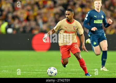 Wesley sagte (22) von RC-Objektiven, die während des Spiels der UEFA Champions League 3 in der Gruppe B in der Saison 2023-2024 zwischen Racing Club de Lens und PSV Eindhoven am 24. Oktober 2023 in Lens, Frankreich, gezeigt wurden. (Foto von David Catry / sportpix ) Stockfoto