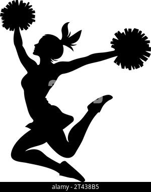 Cheerleader-Jumping-Silhouette. Vektorabbildung Stock Vektor