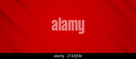 Abstrakter Weihnachtshintergrund mit roter Papierschicht. Abbildung horizontales Hintergrundbanner für Vorlage. Stock Vektor