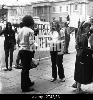 Protest gegen die Apartheid in Südafrika, London, England, 1971 Stockfoto