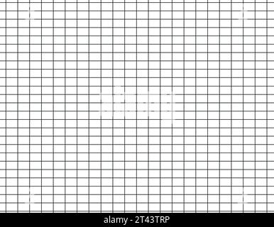 Rechteck mit nahtlosem Muster. Kariertes Muster, Notizblock. Einfarbiger Hintergrund mit einfachen Linien. Schwarz-weiß-Vektormuster auf einer trans Stock Vektor