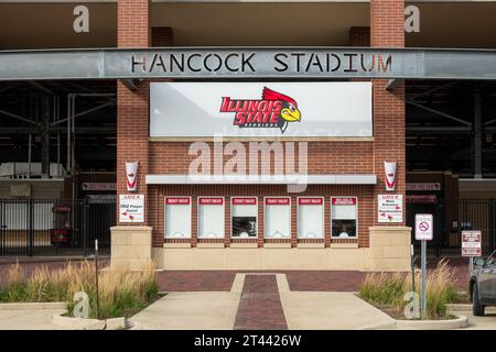 NORMAL, IL, USA - 18. OKTOBER 2023: Hancock Stadium auf dem Campus der Illinois State University. Stockfoto