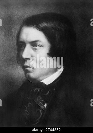 Robert Schumann. Porträt des deutschen Komponisten und Pianisten Robert Schumann (1810–1856) Stockfoto