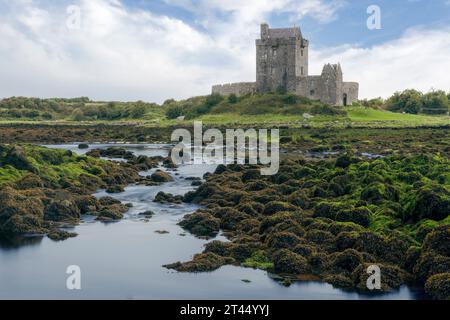 Dunguaire Castle ist ein Turmhaus aus dem 16. Jahrhundert am Ufer der Galway Bay im County Galway, Irland. Stockfoto