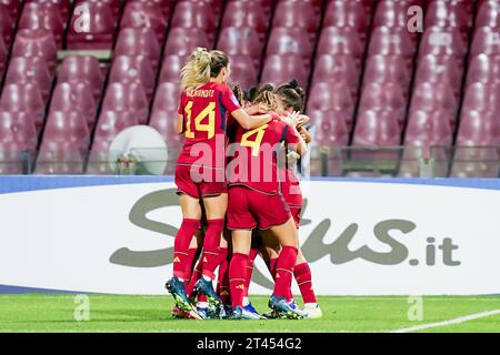 Salerno, Italien. Oktober 2023. Salerno, Italien, 27. Oktober 2023: Während des Fußballspiels der UEFA Womens Nations League zwischen Italien und Spanien im Stadio Arechi in Salerno, Italien. (Daniela Porcelli/SPP) Credit: SPP Sport Press Photo. /Alamy Live News Stockfoto