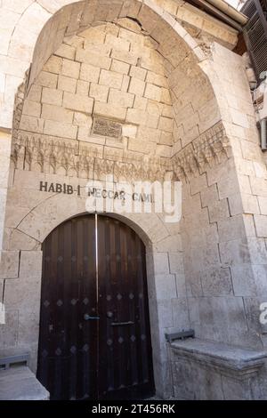 Habib-i Nejjar Moschee, Habib-i Neccar Moschee beschädigt nach dem türkischen Erdbeben 2023. Antakya Türkei Stockfoto