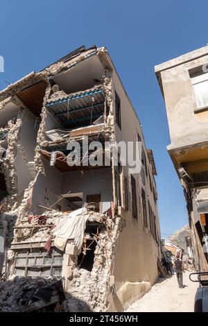 Türkisches Erdbeben 2023: Historische ottomanische Häuser im Zentrum von Antakya Türkei Stockfoto