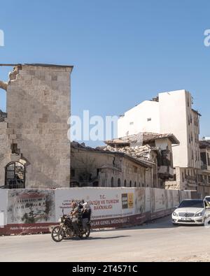 Habib-i Nejjar Moschee, Habib-i Neccar Moschee beschädigt nach dem türkischen Erdbeben 2023. Antakya Türkei Stockfoto