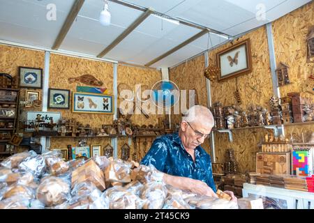 Holzwerkstatt, Holzfigurenladen in Gaziantep Türkei Stockfoto