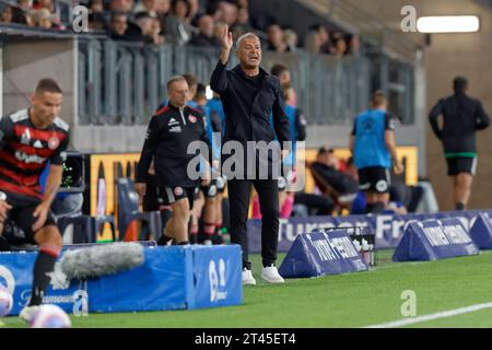 Sydney, Australien. Oktober 2023. Coach Marko Rudan von The Wanderers reagierte während der A-League Men RD2 zwischen den Wanderers und Western United am 28. Oktober 2023 im CommBank Stadium in Sydney, Australien Credit: IOIO IMAGES/Alamy Live News Stockfoto