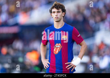 Barcelona, Spanien. Oktober 2023. Joao Felix (Barcelona), der während des Fußballspiels der spanischen Meisterschaft La Liga EA Sports zwischen Barcelona und Real Madrid, besser bekannt als El Clasico, im Stadion Olimpico de Montjuic spielte. Endergebnis: Barcelona 1: 2 Real Madrid Credit: SOPA Images Limited/Alamy Live News Stockfoto