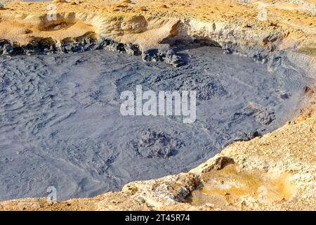 Geschmolzene Lava bei den Krafla Lava Fields in Nord Island Stockfoto