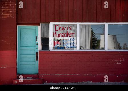 Ladenfront an der Main Street, Filer, Idaho Stockfoto