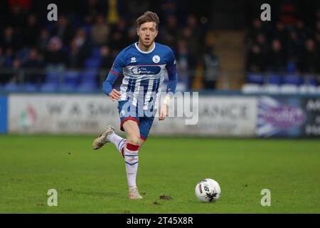 Tom Crawford von Hartlepool United im Spiel der Vanarama National League zwischen Hartlepool United und Rochdale im Victoria Park, Hartlepool am Samstag, den 28. Oktober 2023. (Foto: Mark Fletcher | MI News) Credit: MI News & Sport /Alamy Live News Stockfoto