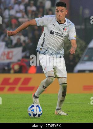 Maldonado, Uruguay. Oktober 2023. Mauricio Martinez von LDU Quito während des Spiels zwischen Fortaleza und LDU Quito für das Finale Copa Sudamericana 2023 im Domingo Burgueno Stadium in Maldonado, Uruguay am 28. Oktober. Foto: Pool Pelaez Burga/DiaEsportivo/DiaEsportivo/Alamy Live News Credit: DiaEsportivo/Alamy Live News Stockfoto